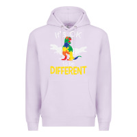 Lilac it’s ok to be different autism dinosaur Premium Hoodie - linhVisuals