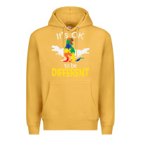 Mustard it’s ok to be different autism dinosaur Premium Hoodie - linhVisuals