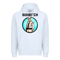White sumbitch Premium Hoodie - linhVisuals