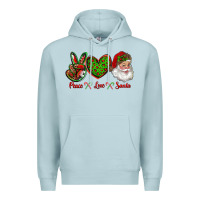 Blue Mist peace love santa Premium Hoodie - RanaPortraitStore
