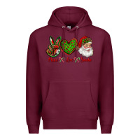 Burgundy peace love santa Premium Hoodie - RanaPortraitStore