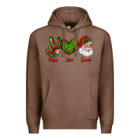 Chestnut peace love santa Premium Hoodie - RanaPortraitStore