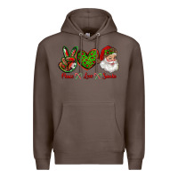 Coffee peace love santa Premium Hoodie - RanaPortraitStore