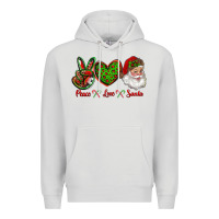 Dove Grey peace love santa Premium Hoodie - RanaPortraitStore