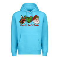 Ocean Blue peace love santa Premium Hoodie - RanaPortraitStore