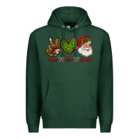 Sports Green peace love santa Premium Hoodie - RanaPortraitStore