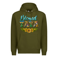 Army Green blessed yaya Premium Hoodie - BarkalooDesign