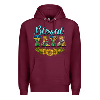 Burgundy blessed yaya Premium Hoodie - BarkalooDesign