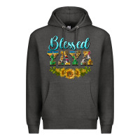 Charcoal Heather blessed yaya Premium Hoodie - BarkalooDesign