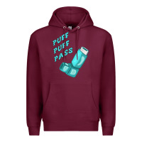 Burgundy puff puff pass inhaler Premium Hoodie - linhVisuals