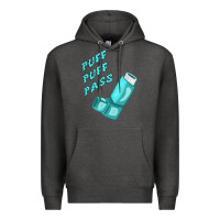Charcoal Heather puff puff pass inhaler Premium Hoodie - linhVisuals