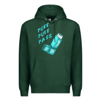 Sports Green puff puff pass inhaler Premium Hoodie - linhVisuals