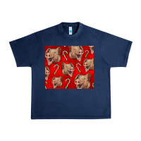 Navy Yorkshire Pig And Candy Cane Urban Heavy Tee - LillyAllenDesigns