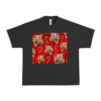 Pigment Black Yorkshire Pig And Candy Cane Urban Heavy Tee - LillyAllenDesigns