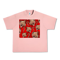 Salmon Yorkshire Pig And Candy Cane Urban Heavy Tee - LillyAllenDesigns