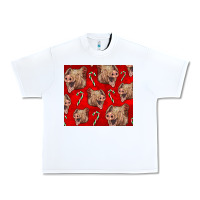 White Yorkshire Pig And Candy Cane Urban Heavy Tee - LillyAllenDesigns
