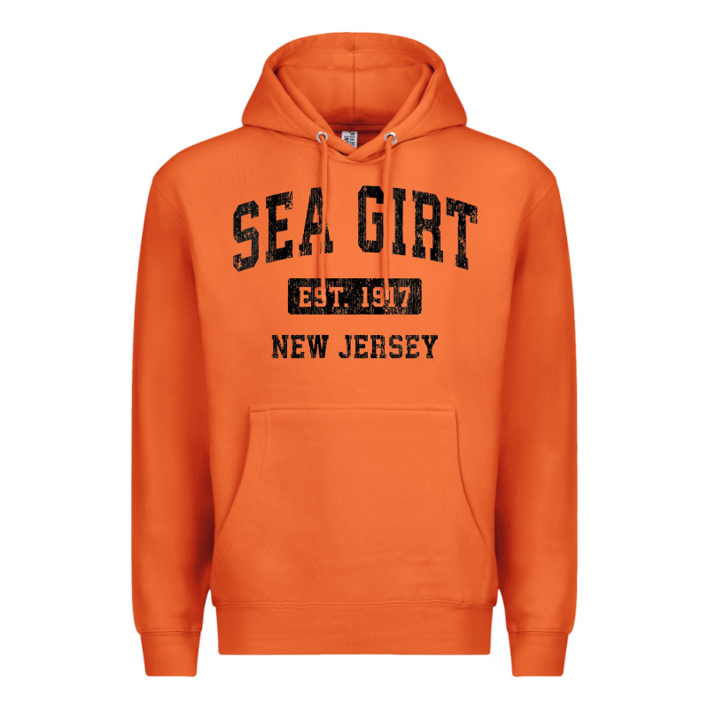 Womens Sea Girt New Jersey Nj Vintage Sports Design Black Design V Nec Premium Hoodie by linhVisuals | Teevron