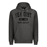 Charcoal Heather womens sea girt new jersey nj vintage sports design black design v nec Premium Hoodie - linhVisuals