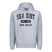Heather Grey womens sea girt new jersey nj vintage sports design black design v nec Premium Hoodie - linhVisuals