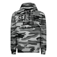 Slate Camo womens sea girt new jersey nj vintage sports design black design v nec Premium Hoodie - linhVisuals