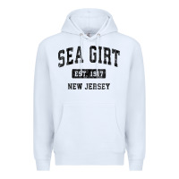 White womens sea girt new jersey nj vintage sports design black design v nec Premium Hoodie - linhVisuals