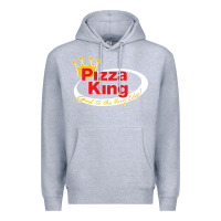 Heather Grey pizza king cowboy Premium Hoodie - linhVisuals