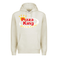 Oatmeal Heather pizza king cowboy Premium Hoodie - linhVisuals