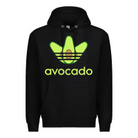 Black newavocado originals three stripes Premium Hoodie - linhVisuals
