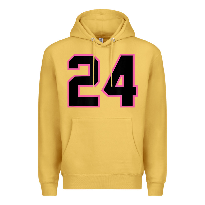 Number 24 Sports Jersey Athlete Fan Pink Black Lucky Number T Shirt Premium Hoodie by linhVisuals | Teevron