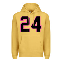 Antique Gold number 24 sports jersey athlete fan pink black lucky number t shirt Premium Hoodie - linhVisuals