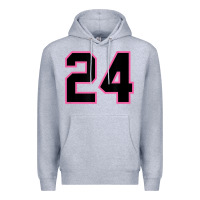 Heather Grey number 24 sports jersey athlete fan pink black lucky number t shirt Premium Hoodie - linhVisuals