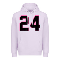 Lilac number 24 sports jersey athlete fan pink black lucky number t shirt Premium Hoodie - linhVisuals
