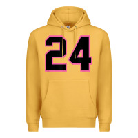 Mustard number 24 sports jersey athlete fan pink black lucky number t shirt Premium Hoodie - linhVisuals