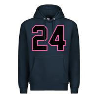 Navy number 24 sports jersey athlete fan pink black lucky number t shirt Premium Hoodie - linhVisuals