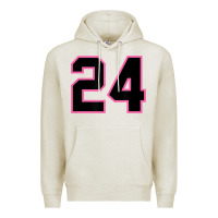 Oatmeal Heather number 24 sports jersey athlete fan pink black lucky number t shirt Premium Hoodie - linhVisuals