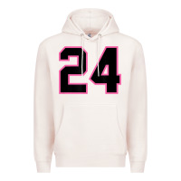 Pale Pink number 24 sports jersey athlete fan pink black lucky number t shirt Premium Hoodie - linhVisuals