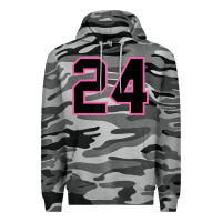 Slate Camo number 24 sports jersey athlete fan pink black lucky number t shirt Premium Hoodie - linhVisuals