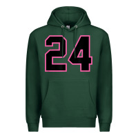 Sports Green number 24 sports jersey athlete fan pink black lucky number t shirt Premium Hoodie - linhVisuals