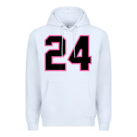 White number 24 sports jersey athlete fan pink black lucky number t shirt Premium Hoodie - linhVisuals