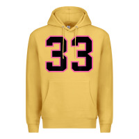 Antique Gold number 33 sports jersey athlete fan pink black lucky number t shirt Premium Hoodie - linhVisuals