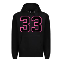 Black number 33 sports jersey athlete fan pink black lucky number t shirt Premium Hoodie - linhVisuals