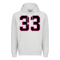Dove Grey number 33 sports jersey athlete fan pink black lucky number t shirt Premium Hoodie - linhVisuals