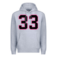 Heather Grey number 33 sports jersey athlete fan pink black lucky number t shirt Premium Hoodie - linhVisuals
