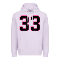 Lilac number 33 sports jersey athlete fan pink black lucky number t shirt Premium Hoodie - linhVisuals