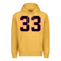 Mustard number 33 sports jersey athlete fan pink black lucky number t shirt Premium Hoodie - linhVisuals