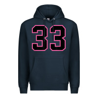 Navy number 33 sports jersey athlete fan pink black lucky number t shirt Premium Hoodie - linhVisuals