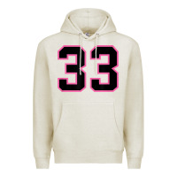 Oatmeal Heather number 33 sports jersey athlete fan pink black lucky number t shirt Premium Hoodie - linhVisuals