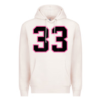 Pale Pink number 33 sports jersey athlete fan pink black lucky number t shirt Premium Hoodie - linhVisuals