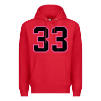 Red number 33 sports jersey athlete fan pink black lucky number t shirt Premium Hoodie - linhVisuals