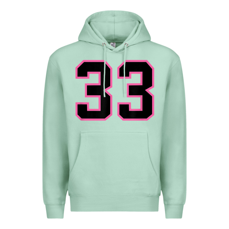 Number 33 Sports Jersey Athlete Fan Pink Black Lucky Number T Shirt Premium Hoodie by linhVisuals | Teevron